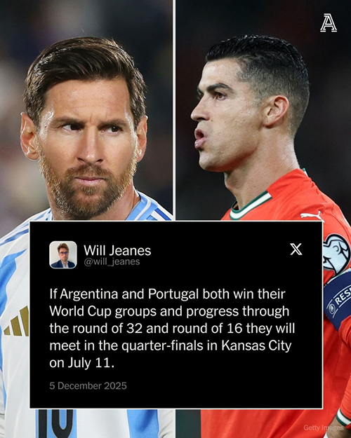 阿根廷葡萄牙若小组头名出线,<a href=/star/zuqiu/119.html target=_blank class=infotextkey>梅西</a>C罗1/4决赛将提前相遇